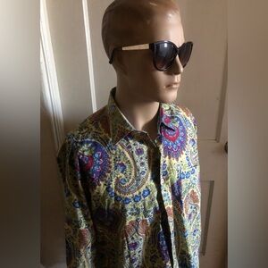 ALAN FLUSSER PAISLEY MENS SHIRT COTTON L/S SIGNATURE LARGE L